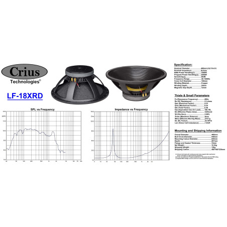 Crius Technologies LF-18XRD 18" Replacement Driver