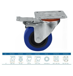 Australian Roadie AR-SC4BLW Swivel Castor with Brake