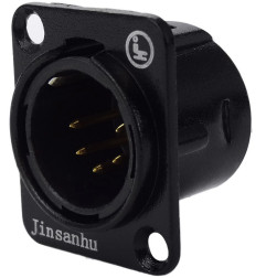 Crius Tech MX5-PM Male 5-Pin, Panel-Mount, XLR Socket