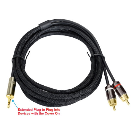 Crius Tech DRTRSE-3M - 3mtr Dual RCA to Male Mini TRS